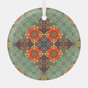 Portugiesische Fliesen im Talavera-Stil Muster Ornament Aus Glas