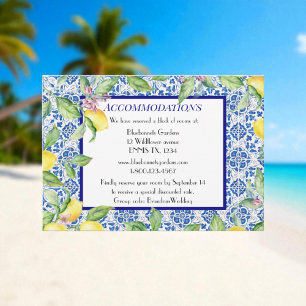 Portugiesische Fliesen Lemons Hochzeitsunterkünfte Begleitkarte