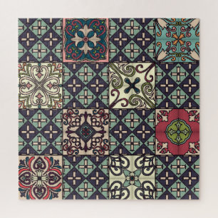 Portugiesische Fliesen: Nahtloser Stil im Talavera Puzzle