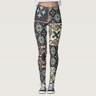 Portugiesische Fliesen: Nahtloser Stil Talavera Leggings
