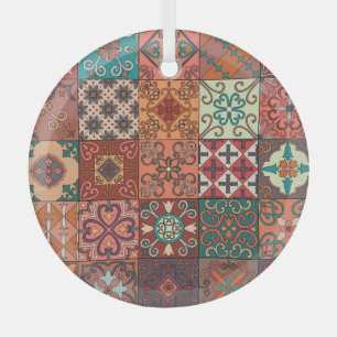 Portugiesische Fliesen: Talavera-Stil Azulejo. Ornament Aus Glas