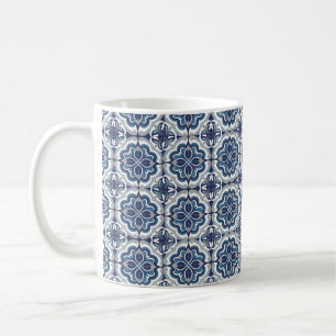 Portugiesische Fliesen Vintag blau und weiß Kaffeetasse