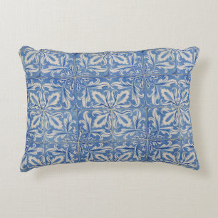 Portugiesische Fliesen Vintage Azulejos Blau Weiß Dekokissen