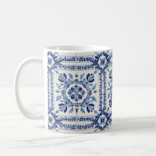 Portugiesische Fliesen Vintage Blau-Weiß Case-Mate Kaffeetasse