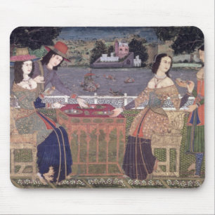 Portugiesische Frauen, die eine Mahlzeit, Goa Mousepad