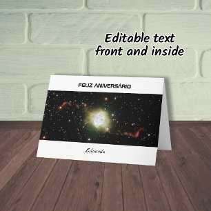 Portugiesische Geburtstagstext Astronomie Karte