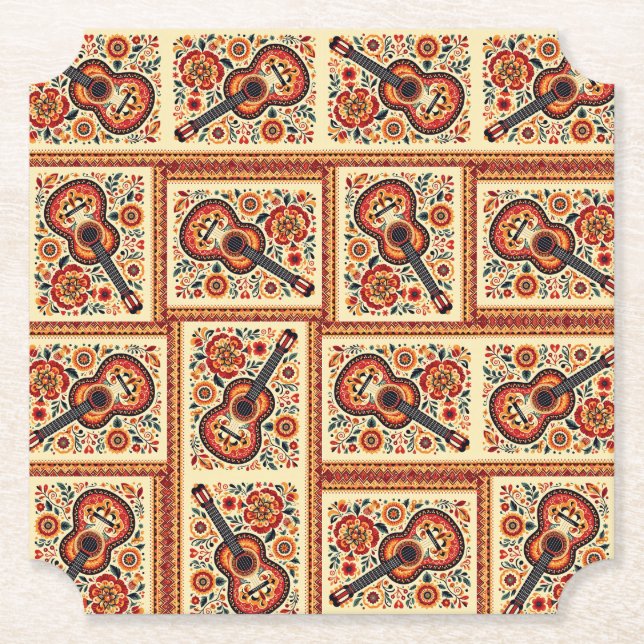 Portugiesische Gitarre Untersetzer (Vorderseite)