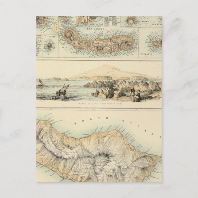 Portugiesische Inseln im Atlantik Postkarte (Vorderseite)
