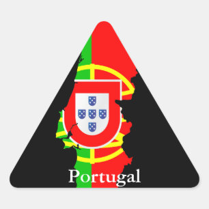 portugiesische Karte und Flagge - Aufkleber