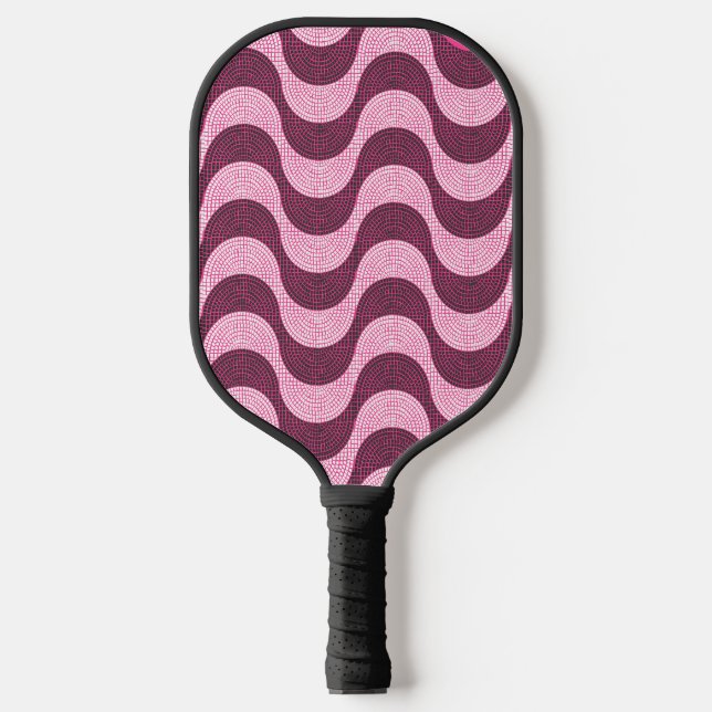 Portugiesische Kopfsteinwellen in modernem Rosa Pickleball Schläger (Vorderseite)