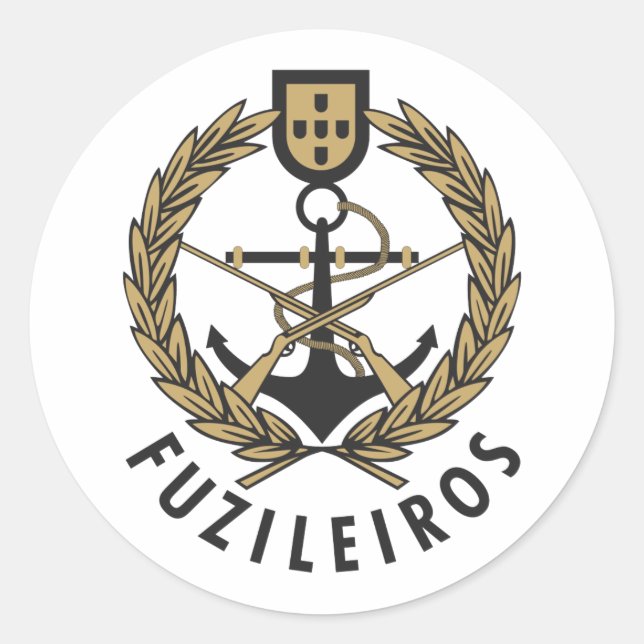 Portugiesische Marine "Fuzileiros" Runder Aufkleber (Vorderseite)