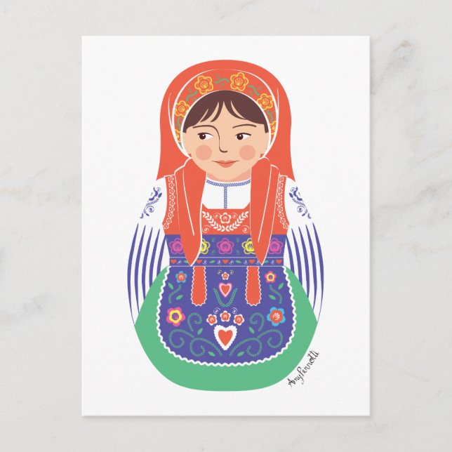 Portugiesische Matryoshka Postcard Postkarte (Vorderseite)