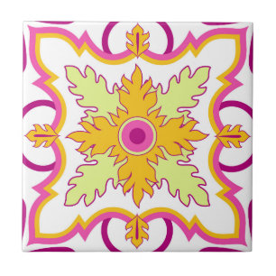 Portugiesische Mittelmeer-Mosaikfliesen in Rosa Fliese