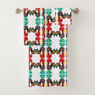 Portugiesische Muster Badhandtuch Set