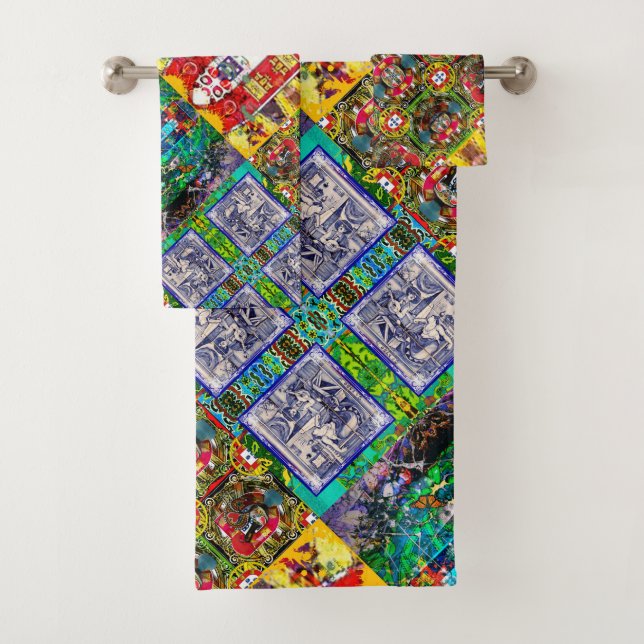 Portugiesische Muster Badhandtuch Set (Insitu)