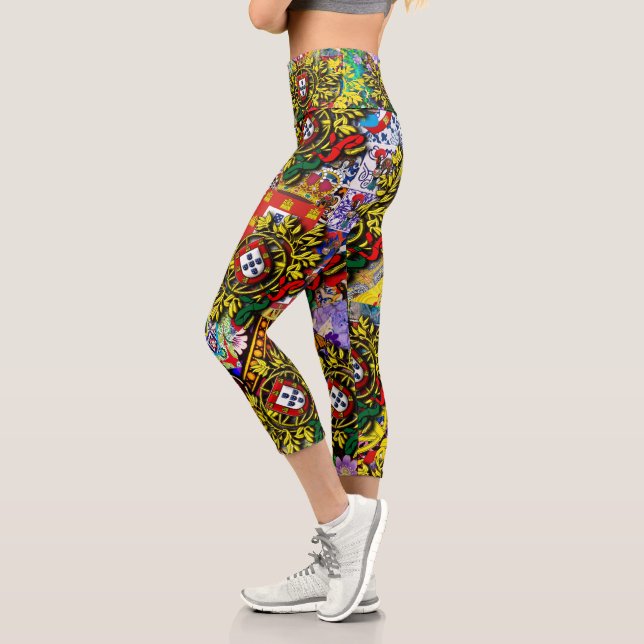 Portugiesische Muster Capri Leggings (Links)