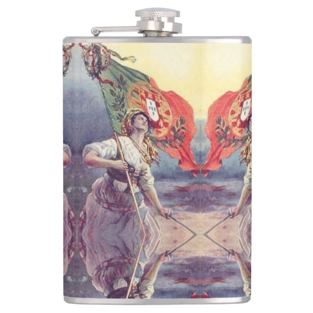 Portugiesische Muster Flachmann (Vorderseite)