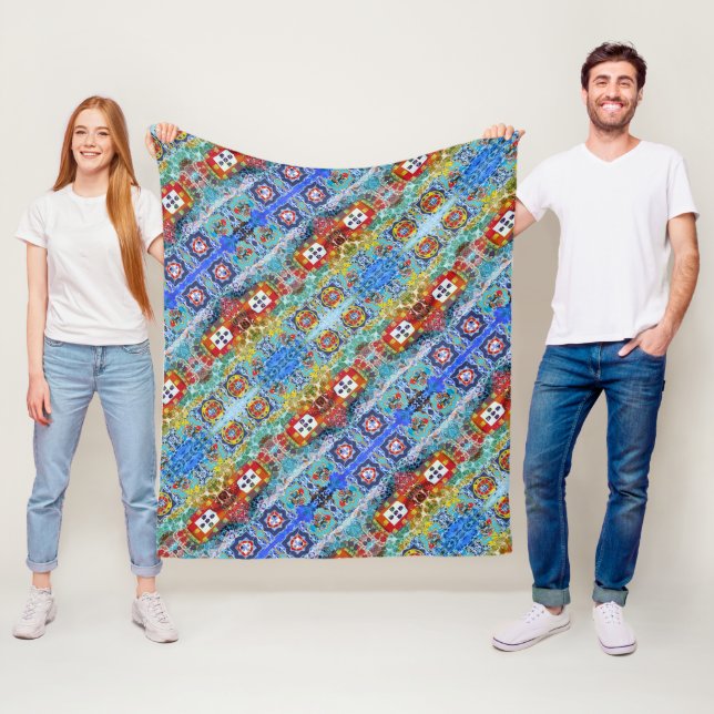 Portugiesische Muster Fleecedecke (Beispiel)