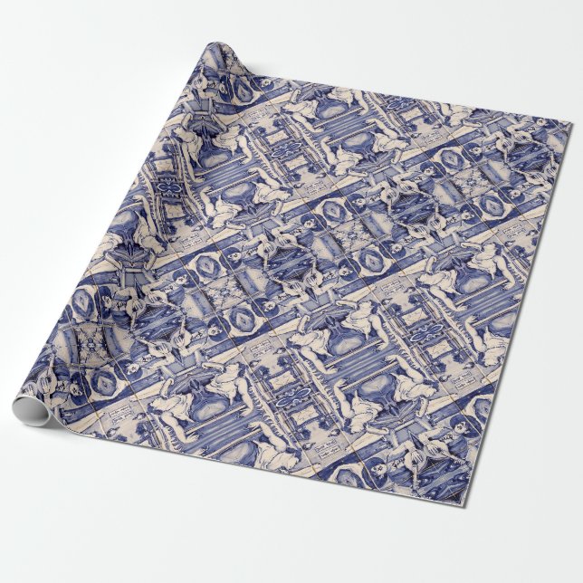 Portugiesische Muster Geschenkpapier (Ungerollt)