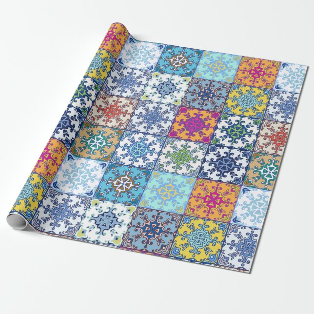 Portugiesische Muster Geschenkpapier (Ungerollt)