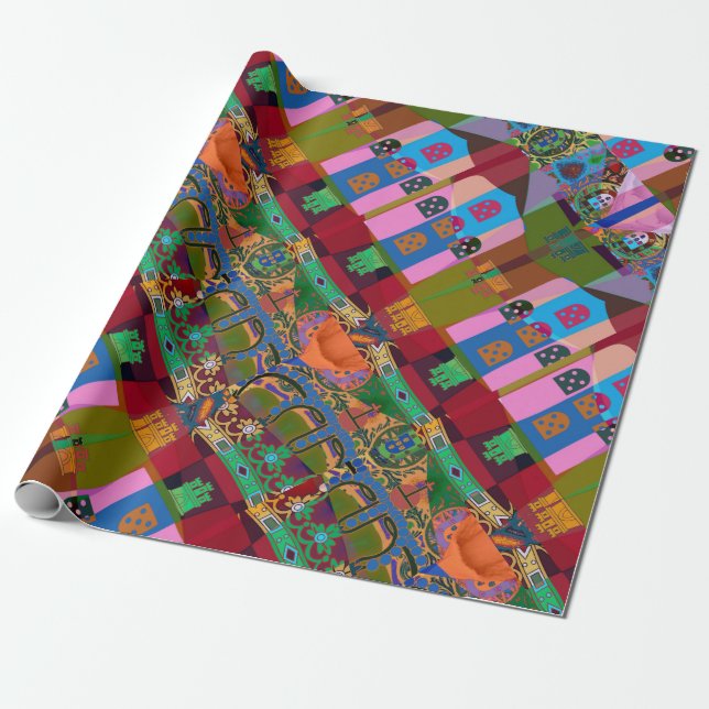 Portugiesische Muster Geschenkpapier (Ungerollt)