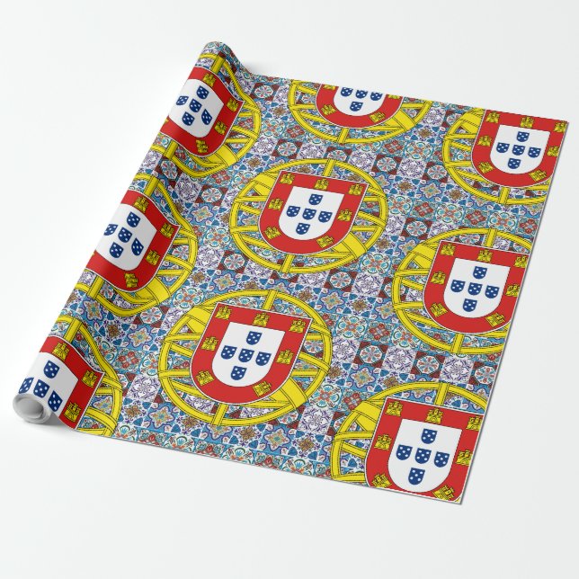 Portugiesische Muster Geschenkpapier (Ungerollt)