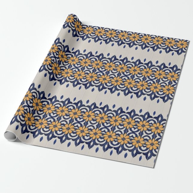 Portugiesische Muster Geschenkpapier (Ungerollt)