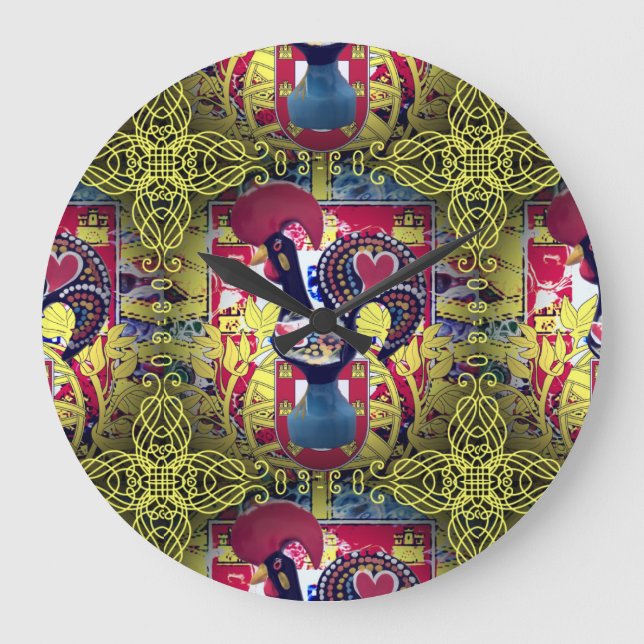 Portugiesische Muster Große Wanduhr (Vorderseite)