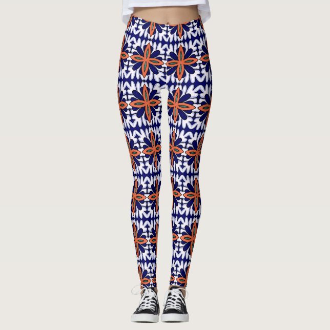 Portugiesische Muster Leggings (Vorderseite)
