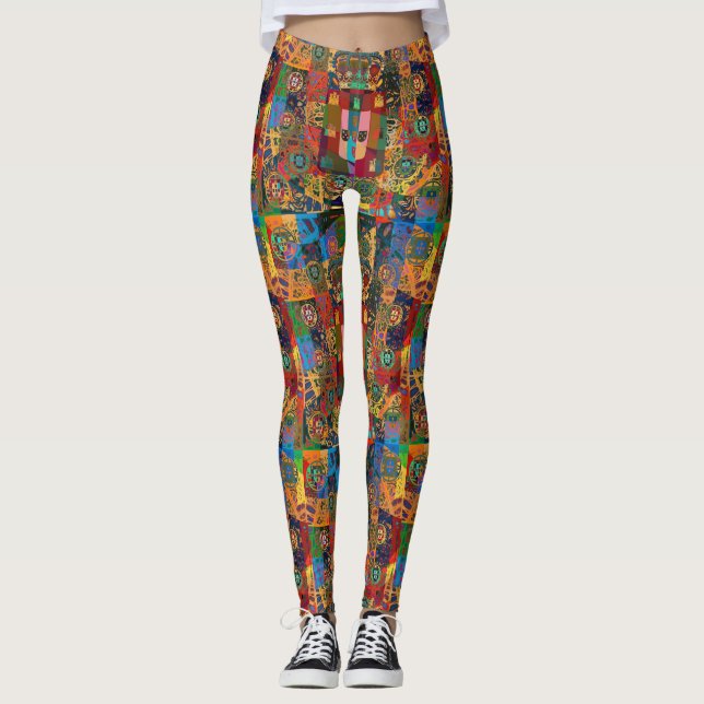 Portugiesische Muster Leggings (Vorderseite)