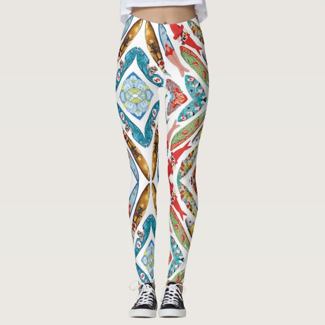 Portugiesische Muster Leggings (Vorderseite)