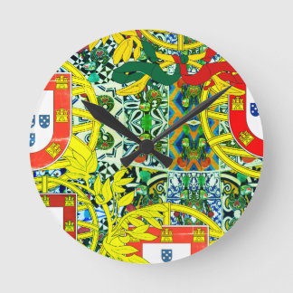 Portugiesische Muster Runde Wanduhr
