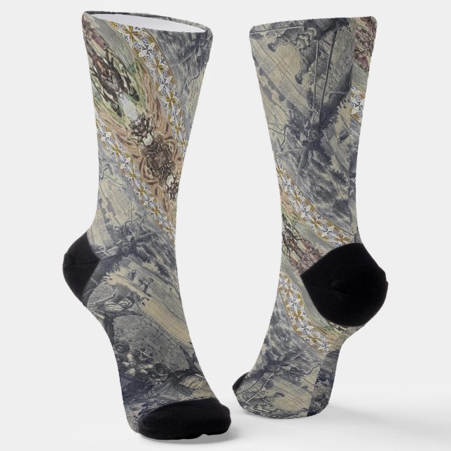Portugiesische Muster Socken (Gewinkelt)