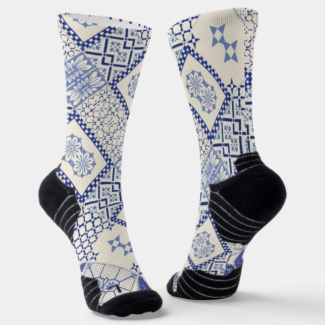 Portugiesische Muster Socken (Gewinkelt)