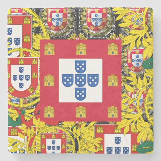 Portugiesische Muster Steinuntersetzer (Vorderseite)