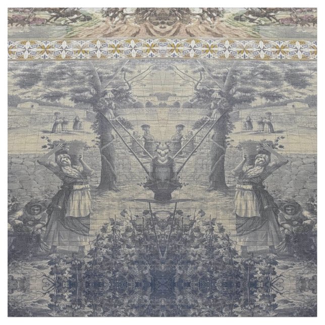 Portugiesische Muster Stoff (Nahaufnahme)