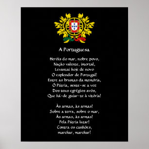 Portugiesische Nationalhymne A Portuguesa Poster