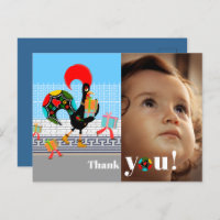 Portugiesische Rooster Birthday Party Danke