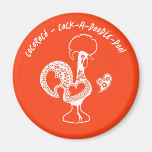 Portugiesische Rooster Early Riser Moderne Silhoue Magnet