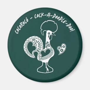 Portugiesische Rooster Early Riser Moderne Silhoue Magnet