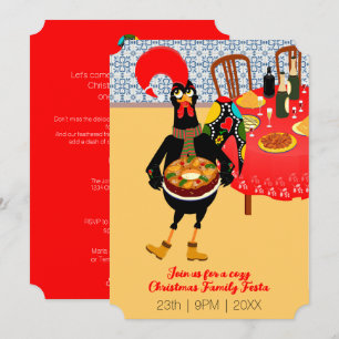 Portugiesische Rooster-Lieben King Cake Einladung