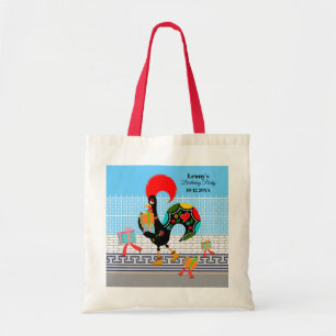 Portugiesische Rooster mit Geschenken 1. Geburtsta Tragetasche