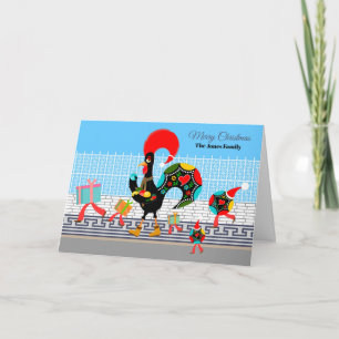 Portugiesische Roster-Geschenke und Baublumen-Para Karte