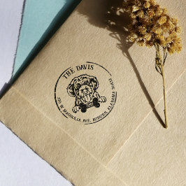 Portugiesische Rücksendeadresse Waterdog Custom Gummistempel