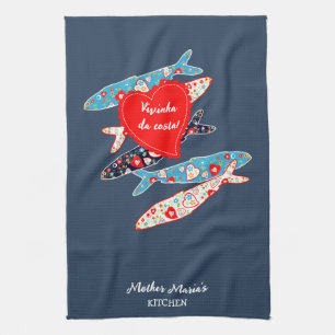 Portugiesische Sardinen Geschirrtuch