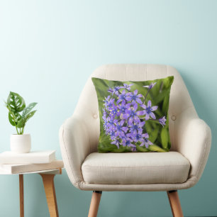Portugiesische Squill-Blüten Nahaufnahme Naturfoto Kissen