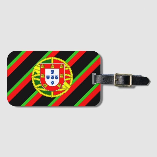 Portugiesische Streifenflagge Gepäckanhänger (Vorderseite (Horizontal))
