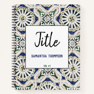 Portugiesische Tile Azulejo Farbige geometrische S Notizbuch