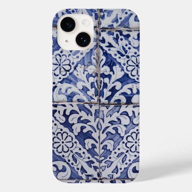 Portugiesische Tiles - Azulejo Blau und Weiße Flor Case-Mate iPhone Hülle (Rückseite)