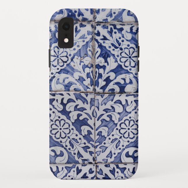Portugiesische Tiles - Azulejo Blau und Weiße Flor Case-Mate iPhone Hülle (Rückseite)